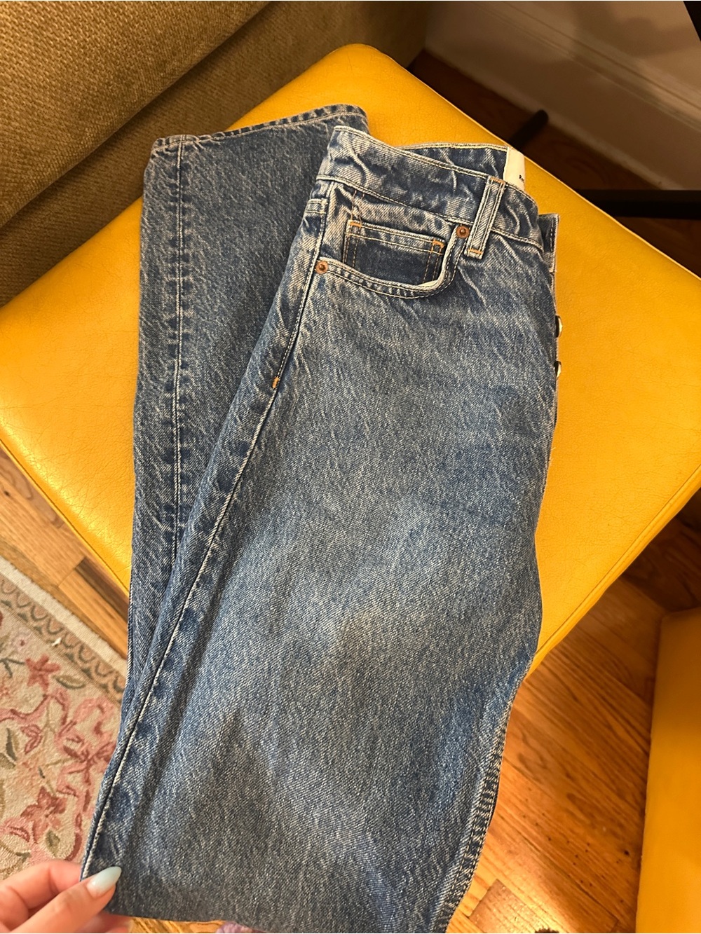 Reformation Men's Straight-Leg Blue Denim Jeans